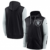 Men's Oakland Raiders Nike Black Silver Fan Gear Mascot Performance Full Zip Hoodie,baseball caps,new era cap wholesale,wholesale hats